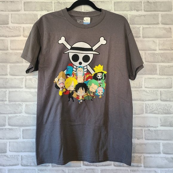One Piece Other - One Piece Mens T Shirt Chibi Strawhat Crew Under Skull Logo Small NWT